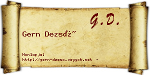 Gern Dezső névjegykártya